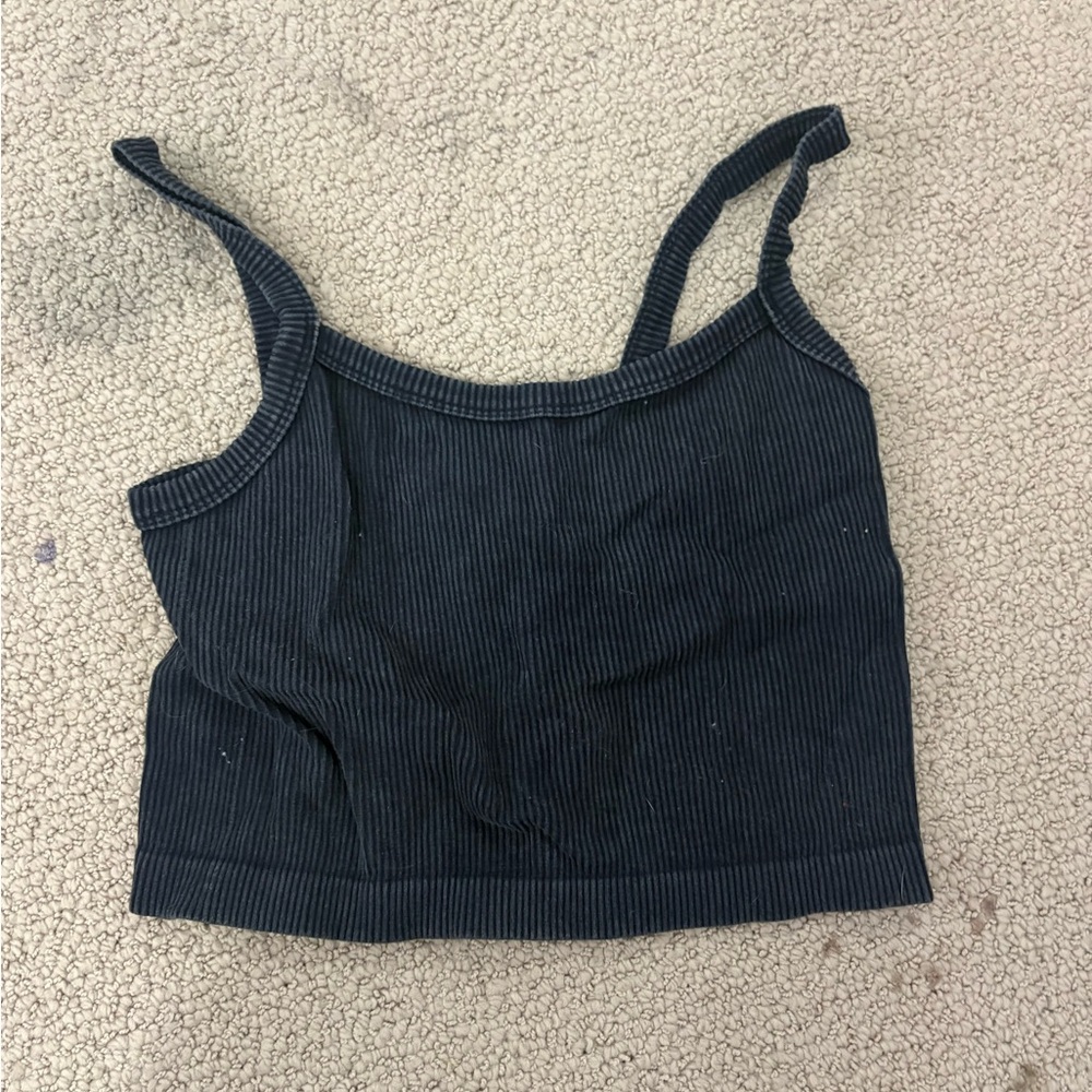 Forever 21 Black Ribbed Crop Top